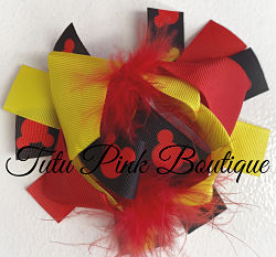 Hair Bow Boutique Layered Feather Bow Mouse