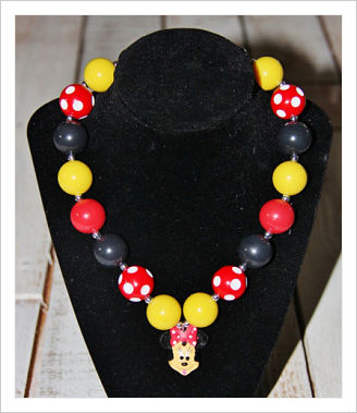 Chunky Necklace Minnie Mouse Inspired Petite Series