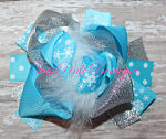 Hair Bow Boutique Layered Feather Snowflake Ice Queen Cutie Frozen Inspired