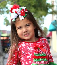 Hair Bow Boutique Layered Feather Christmas Santa Naughty List
