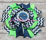 Hair Bow Boutique Stacked Seahawks