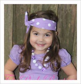 Headband Knotted Precious in Purple Polka Dots