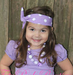Headband Knotted Precious in Purple Polka Dots