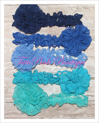 Headband Lace Navy Blue, Royal Blue, Blue, Turquoise, Teal