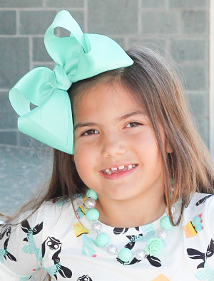 Hair Bow Boutique 8"  Frosted Teal