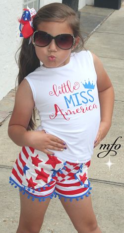 Shorts & Tank Top Set Little Miss America
