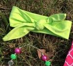 Headband Knotted Lime Green
